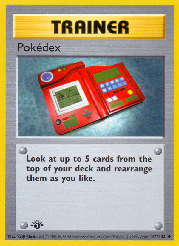 Pokedex (87/102) (Shadowless) [Base Set 1st Edition] | The Time Vault CA