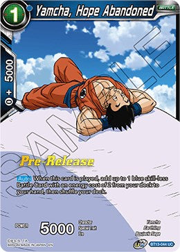 Yamcha, Hope Abandoned (BT13-044) [Supreme Rivalry Prerelease Promos] | The Time Vault CA
