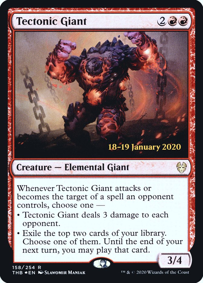 Tectonic Giant [Theros Beyond Death Prerelease Promos] | The Time Vault CA