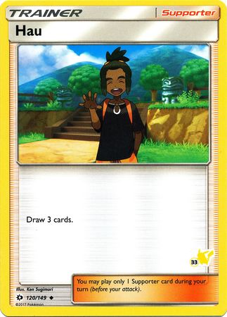 Hau (120/149) (Pikachu Stamp #33) [Battle Academy 2020] | The Time Vault CA