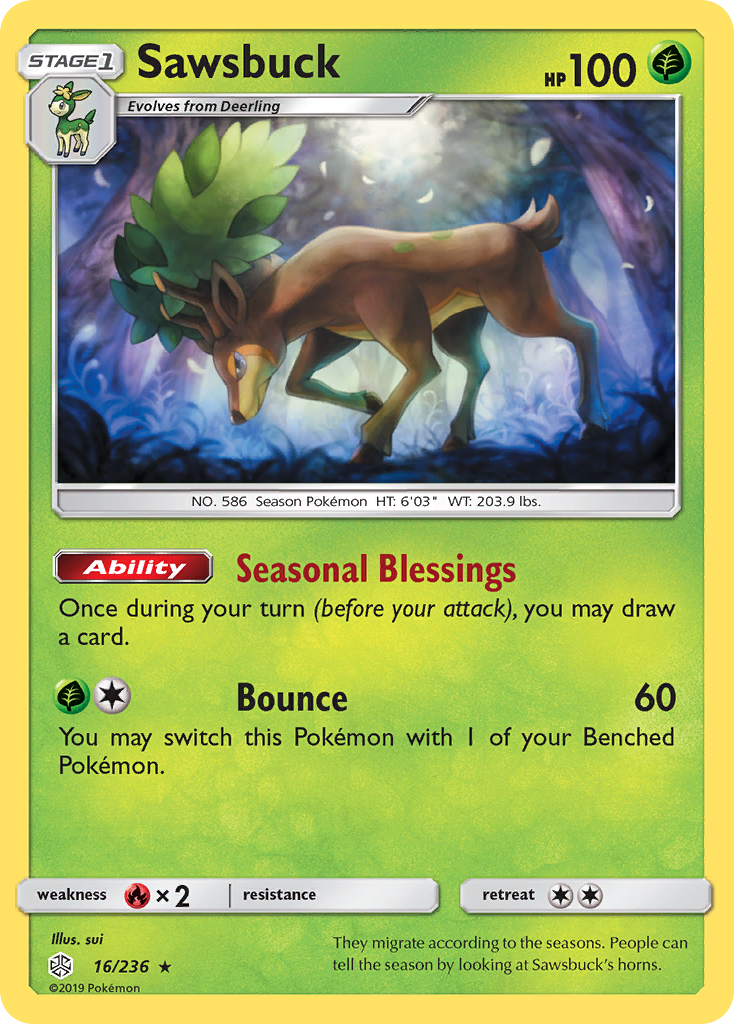 Sawsbuck (16/236) [Sun & Moon: Cosmic Eclipse] | The Time Vault CA