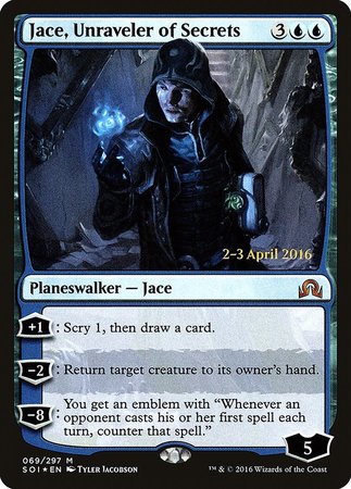 Jace, Unraveler of Secrets [Shadows over Innistrad Promos] | The Time Vault CA