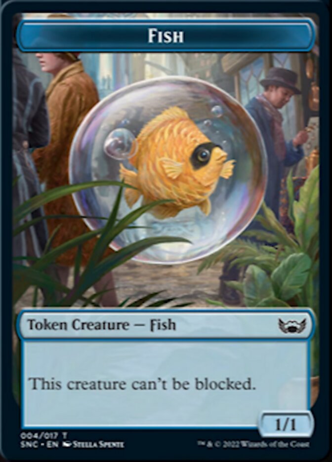 Clue // Fish Double-sided Token [Streets of New Capenna Commander Tokens] | The Time Vault CA
