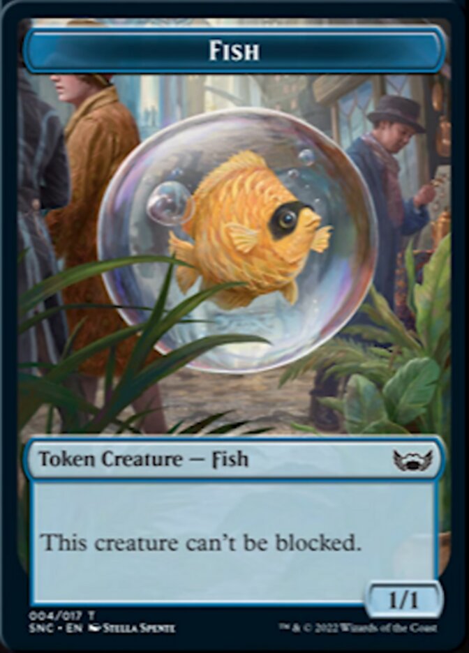 Fish // Spirit Double-sided Token [Streets of New Capenna Tokens] | The Time Vault CA