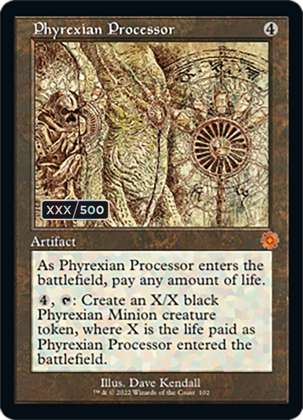 Phyrexian Processor (Retro Schematic) (Serial Numbered) [The Brothers' War Retro Artifacts] | The Time Vault CA