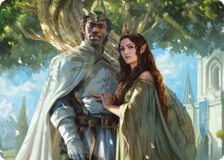 Aragorn and Arwen, Wed Art Card [The Lord of the Rings: Tales of Middle-earth Art Series] | The Time Vault CA