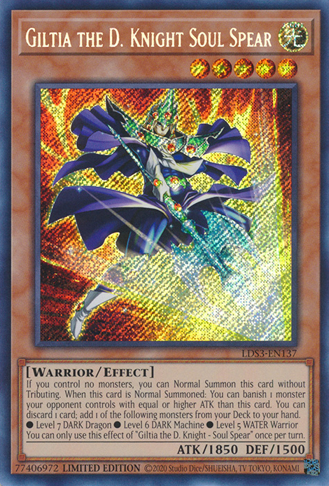 Giltia the D. Knight Soul Spear [LDS3-EN137] Secret Rare | The Time Vault CA