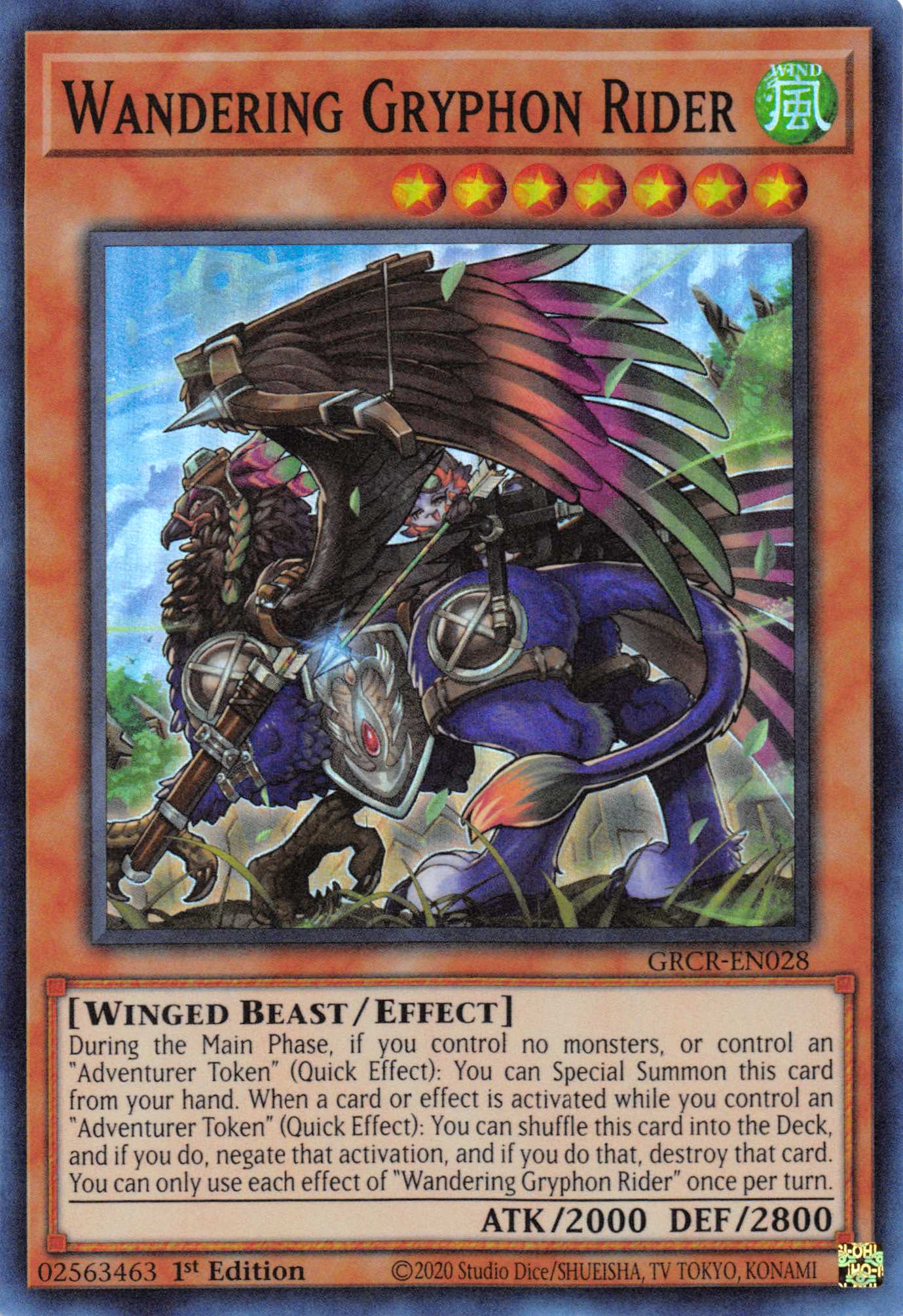 Wandering Gryphon Rider [GRCR-EN028] Super Rare | The Time Vault CA