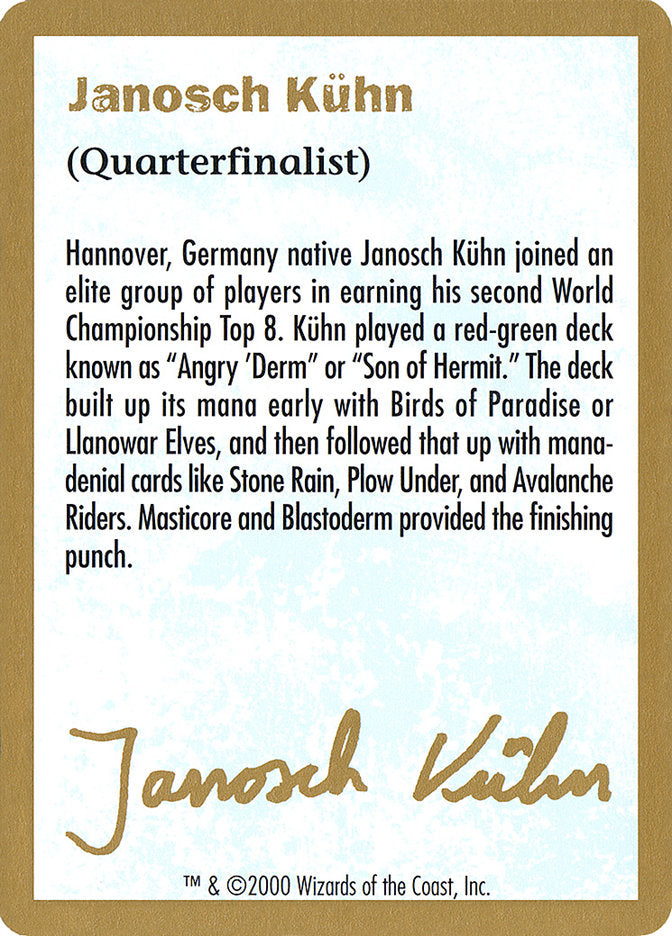 Janosch Kühn Bio (2000) [World Championship Decks 2000] | The Time Vault CA