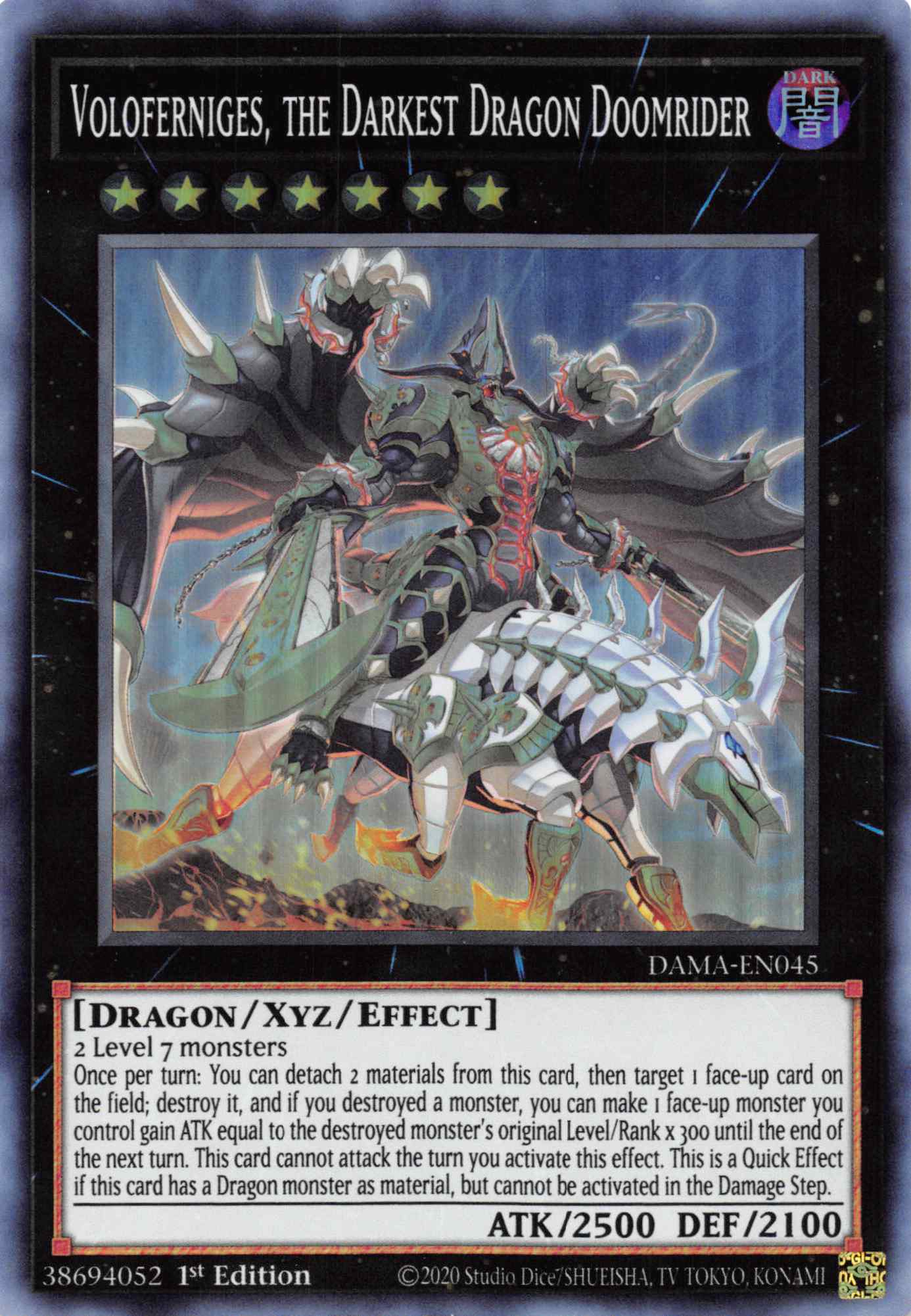 Voloferniges, the Darkest Dragon Doomrider [DAMA-EN045] Super Rare | The Time Vault CA