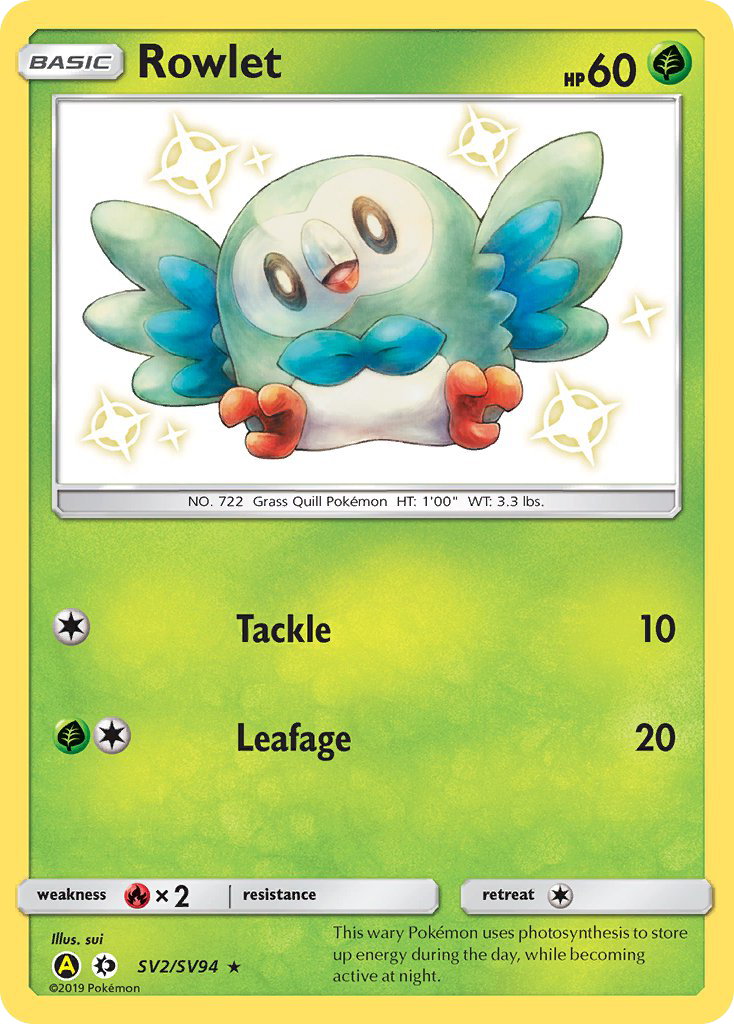 Rowlet (SV2/SV94) [Sun & Moon: Hidden Fates - Shiny Vault] | The Time Vault CA