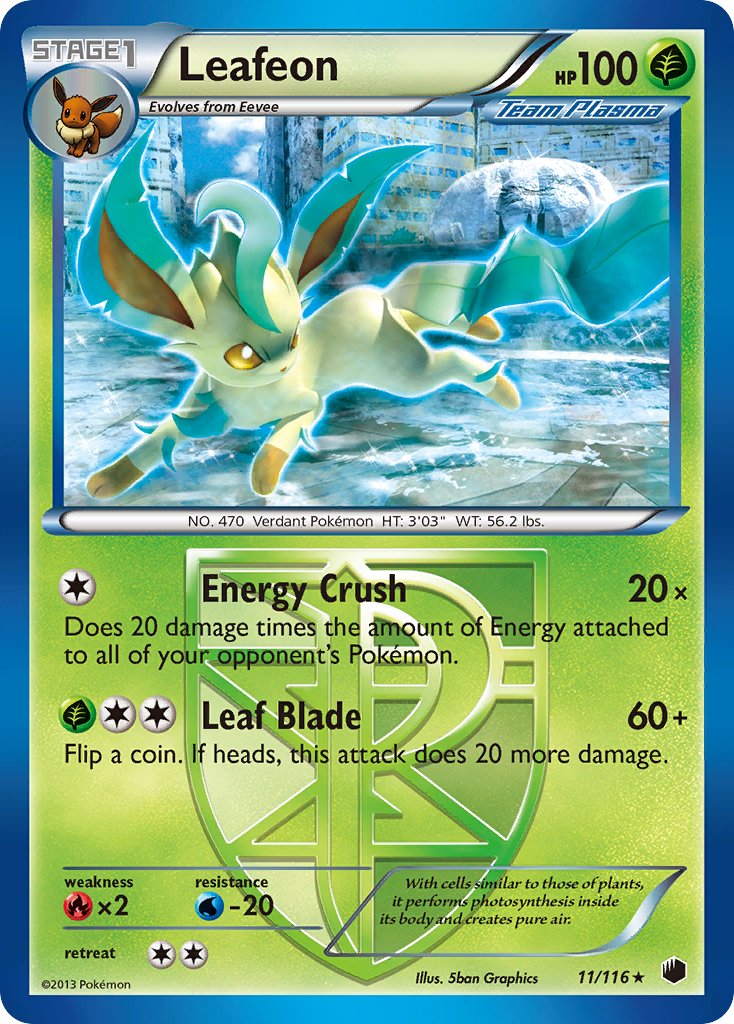 Leafeon (11/116) (Theme Deck Exclusive) [Black & White: Plasma Freeze] | The Time Vault CA