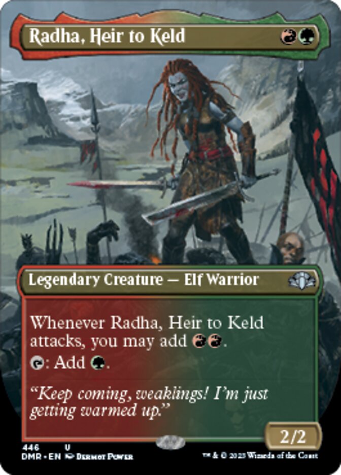 Radha, Heir to Keld (Borderless Alternate Art) [Dominaria Remastered] | The Time Vault CA