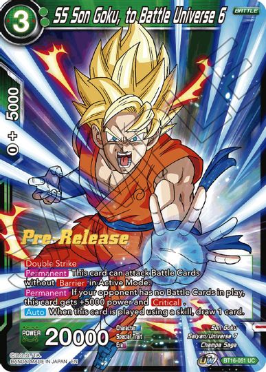 SS Son Goku, to Battle Universe 6 (BT16-051) [Realm of the Gods Prerelease Promos] | The Time Vault CA