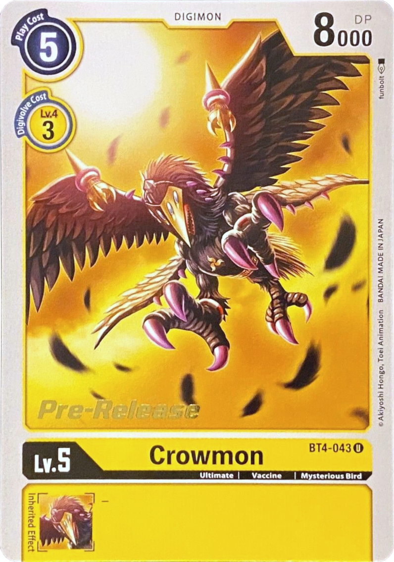 Crowmon [BT4-043] [Great Legend Pre-Release Promos] | The Time Vault CA