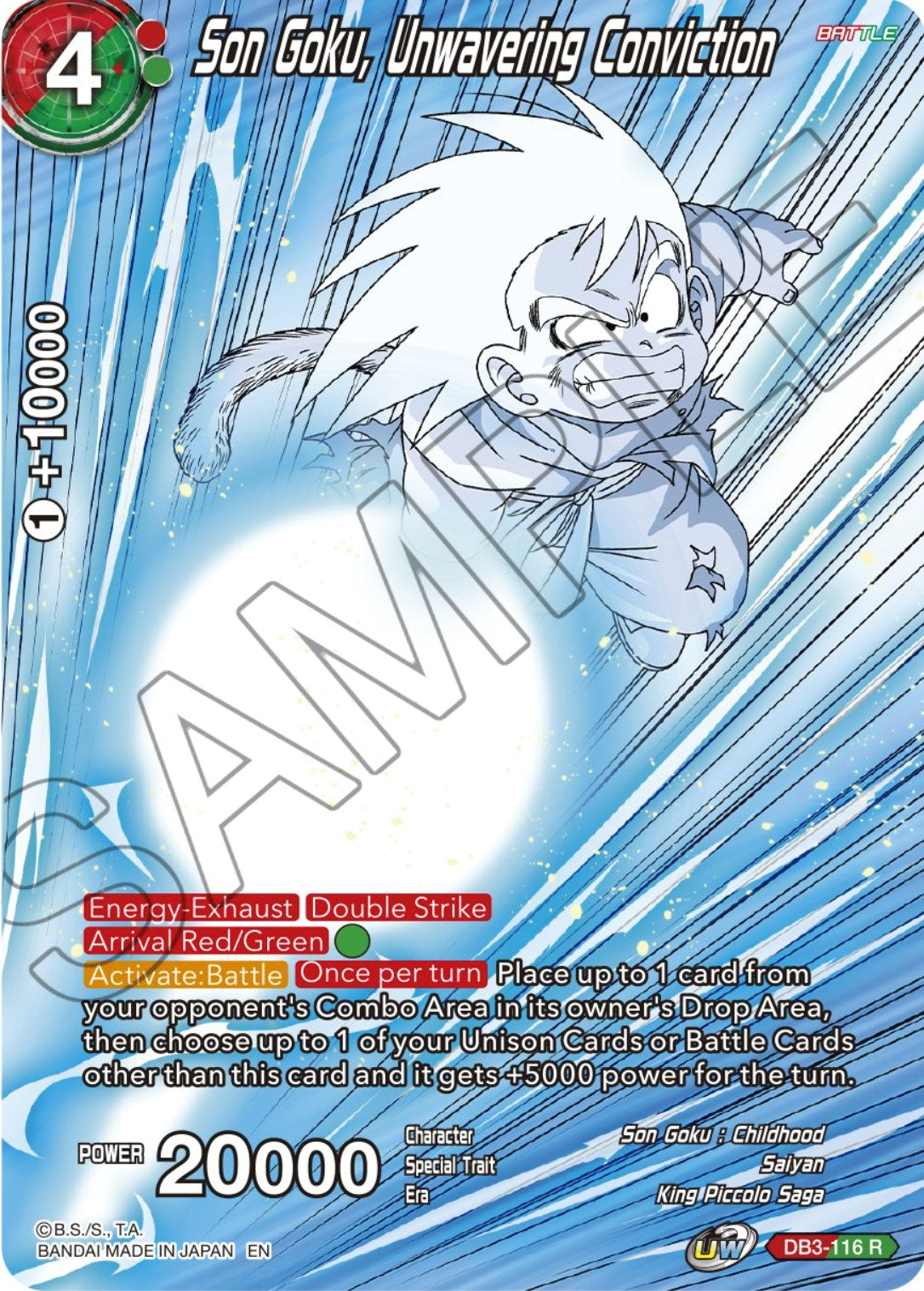 Son Goku, Unwavering Conviction (DB3-116) [Theme Selection: History of Son Goku] | The Time Vault CA