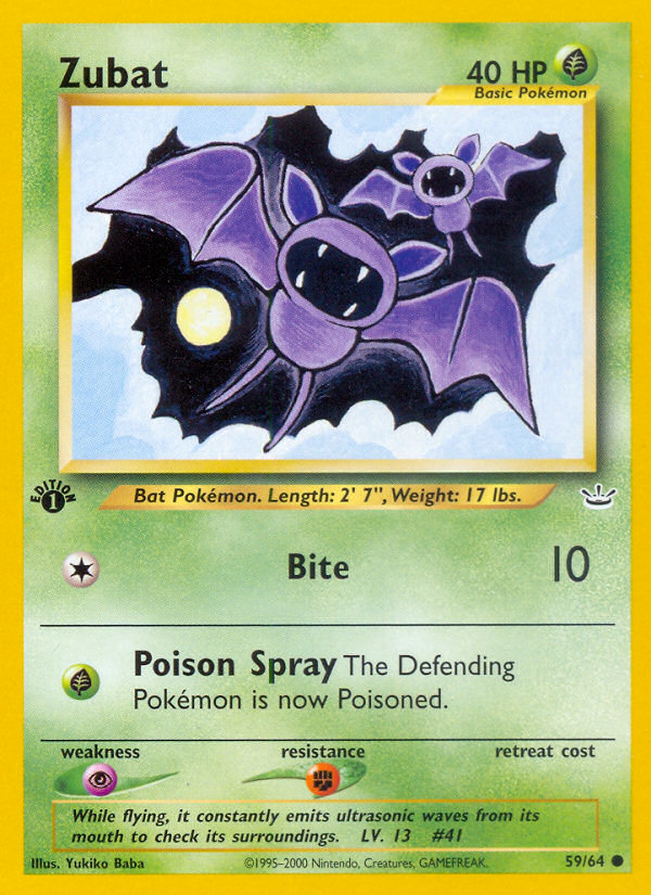 Zubat (59/64) [Neo Revelation 1st Edition] | The Time Vault CA