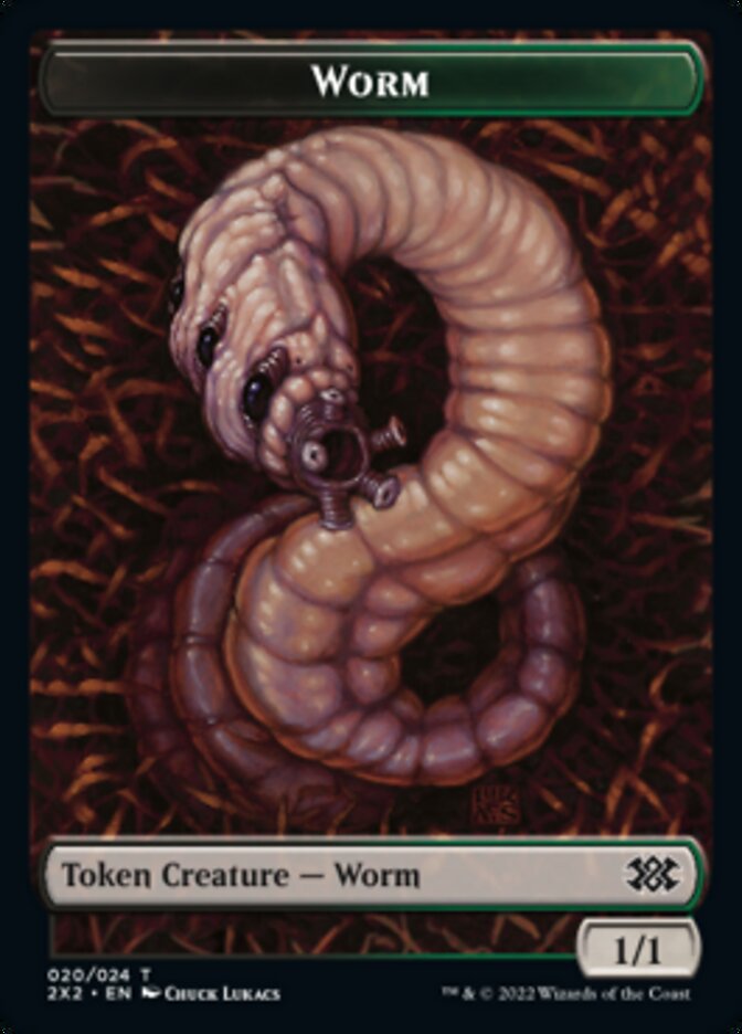 Worm // Knight Double-sided Token [Double Masters 2022 Tokens] | The Time Vault CA