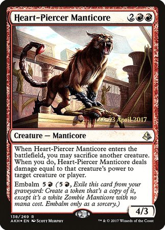 Heart-Piercer Manticore [Amonkhet Promos] | The Time Vault CA