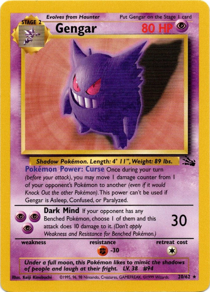 Gengar (20/62) [Fossil Unlimited] | The Time Vault CA