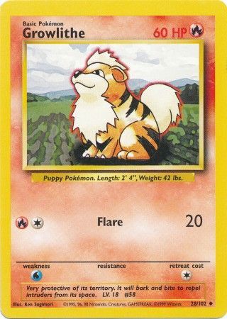 Growlithe (28/102) [Base Set Unlimited] | The Time Vault CA