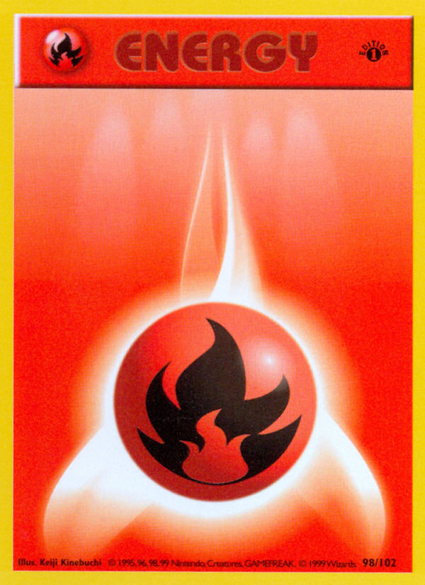 Fire Energy (98/102) (Shadowless) [Base Set 1st Edition] | The Time Vault CA