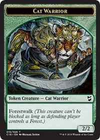 Cat Warrior // Elemental Double-sided Token [Commander 2018 Tokens] | The Time Vault CA