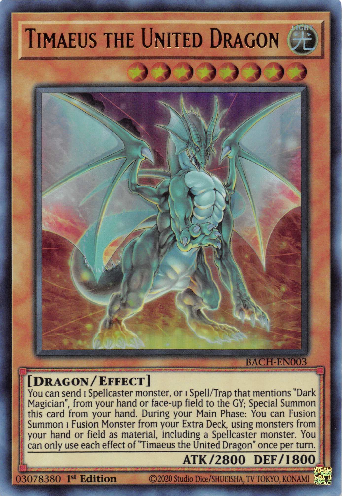 Timaeus the United Dragon [BACH-EN003] Ultra Rare | The Time Vault CA