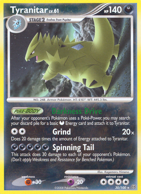 Tyranitar (30/100) (Theme Deck Exclusive) [Diamond & Pearl: Stormfront] | The Time Vault CA