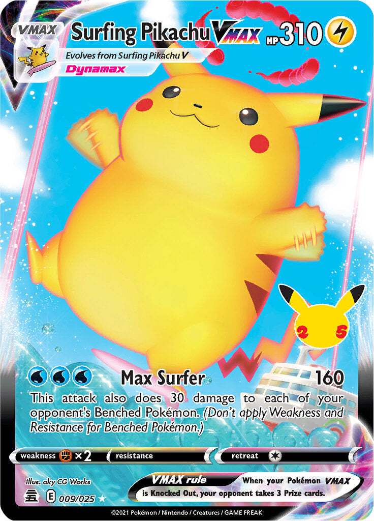 Surfing Pikachu VMAX (009/025) [Celebrations: 25th Anniversary] | The Time Vault CA
