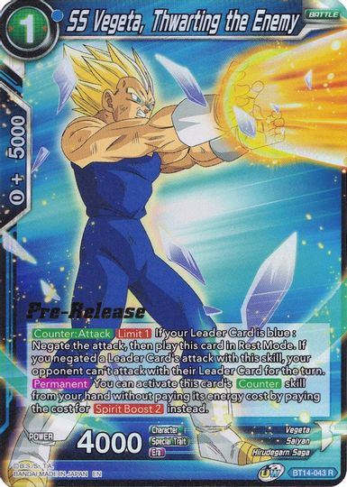 SS Vegeta, Thwarting the Enemy (BT14-043) [Cross Spirits Prerelease Promos] | The Time Vault CA