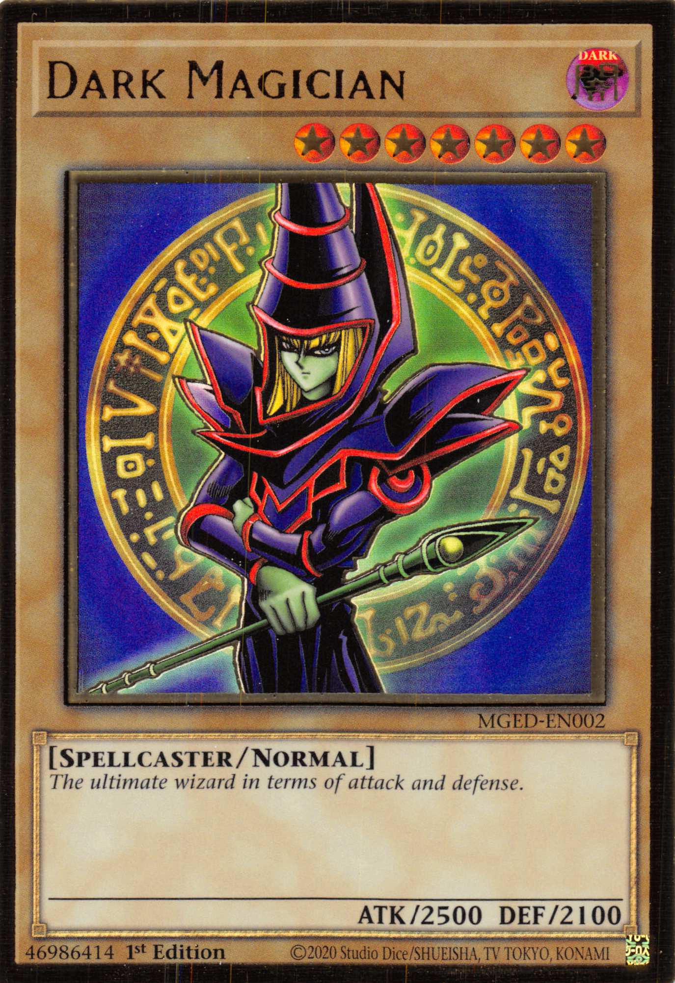 Dark Magician (Alternate Art) [MGED-EN002] Gold Rare | The Time Vault CA