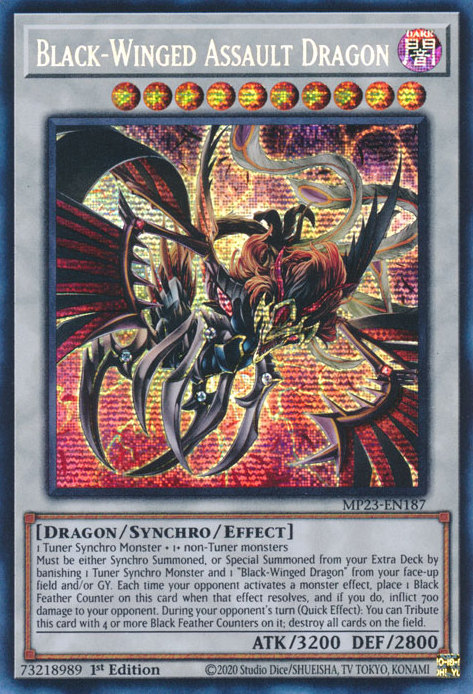 Black-Winged Assault Dragon [MP23-EN187] Prismatic Secret Rare | The Time Vault CA