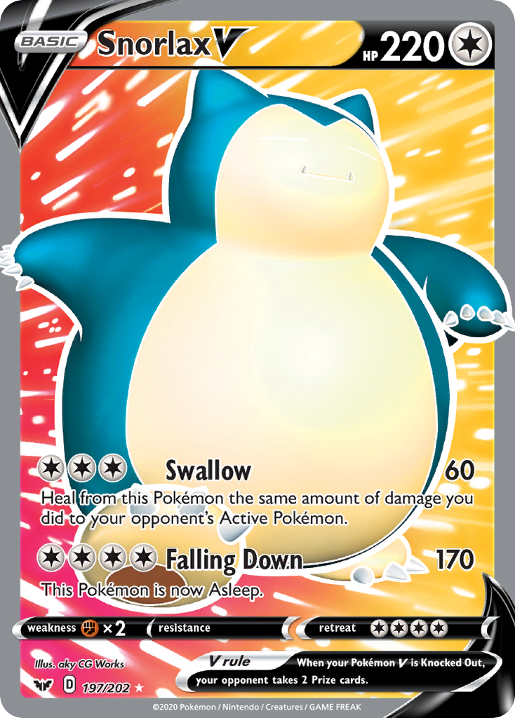 Snorlax V (197/202) [Sword & Shield: Base Set] | The Time Vault CA