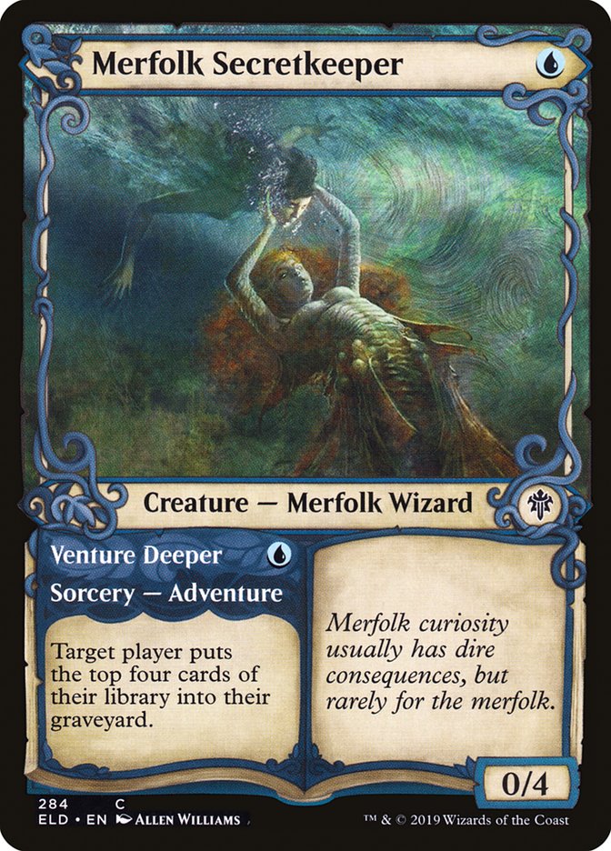 Merfolk Secretkeeper // Venture Deeper (Showcase) [Throne of Eldraine] | The Time Vault CA