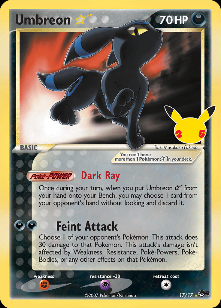 Umbreon (17/17) (Star) [Celebrations: 25th Anniversary - Classic Collection] | The Time Vault CA