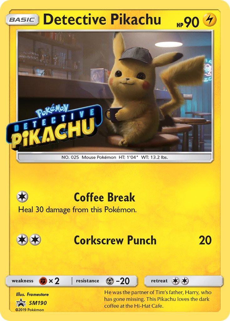 Detective Pikachu (SM190) (Stamped) [Sun & Moon: Black Star Promos] | The Time Vault CA