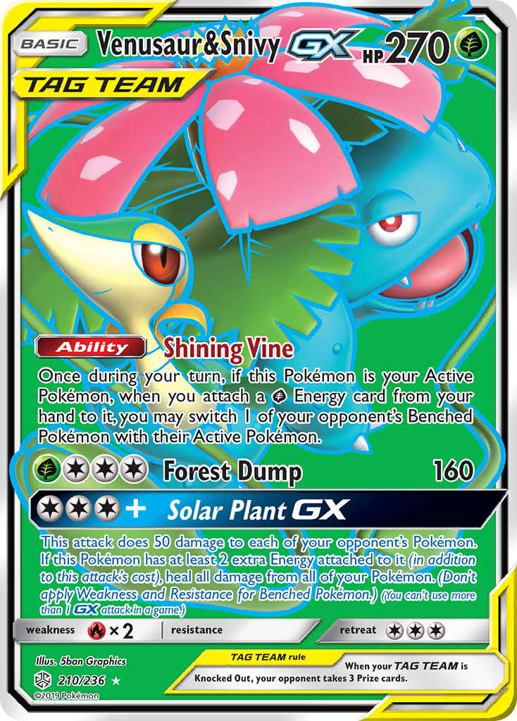 Venusaur & Snivy GX (210/236) [Sun & Moon: Cosmic Eclipse] | The Time Vault CA