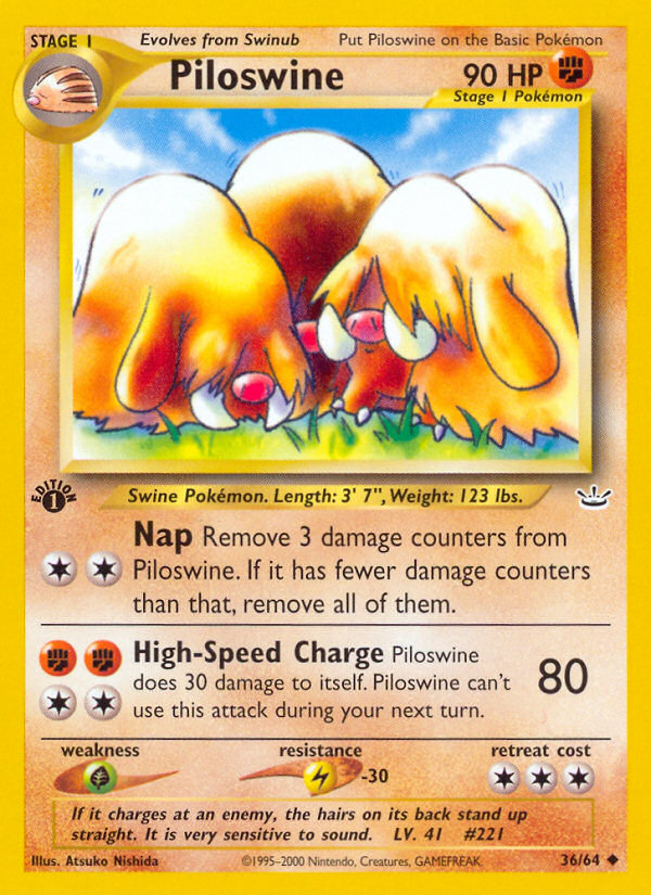 Piloswine (36/64) [Neo Revelation 1st Edition] | The Time Vault CA