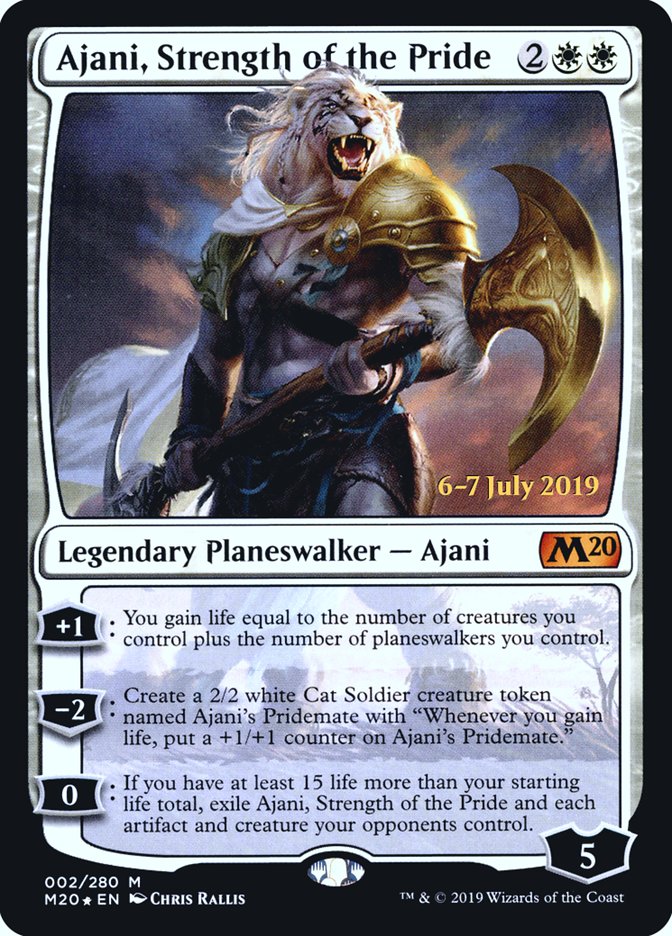 Ajani, Strength of the Pride  [Core Set 2020 Prerelease Promos] | The Time Vault CA