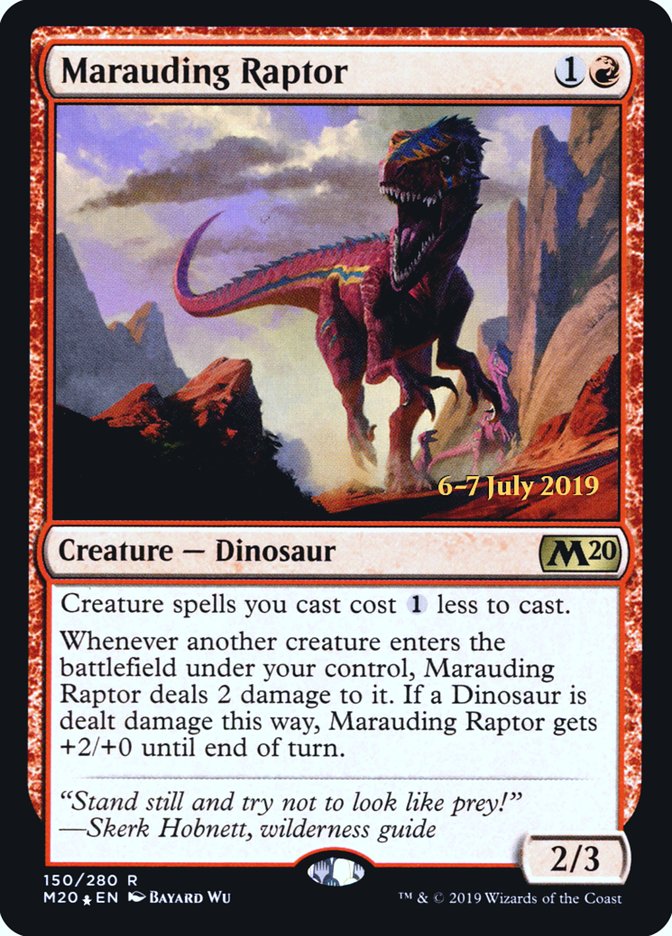 Marauding Raptor  [Core Set 2020 Prerelease Promos] | The Time Vault CA