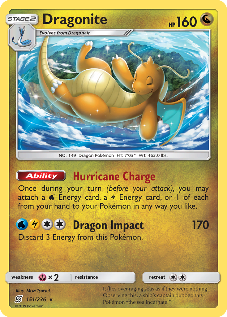 Dragonite (151/236) (Cosmos Holo) [Sun & Moon: Unified Minds] | The Time Vault CA