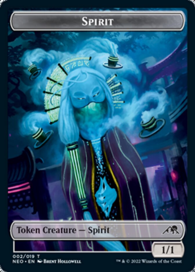 Spirit (002) // Human Monk Double-sided Token [Kamigawa: Neon Dynasty Tokens] | The Time Vault CA