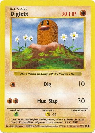 Diglett (47/102) [Base Set Shadowless Unlimited] | The Time Vault CA