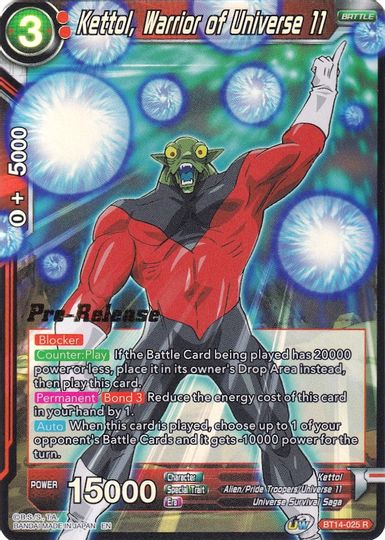 Kettol, Warrior of Universe 11 (BT14-025) [Cross Spirits Prerelease Promos] | The Time Vault CA