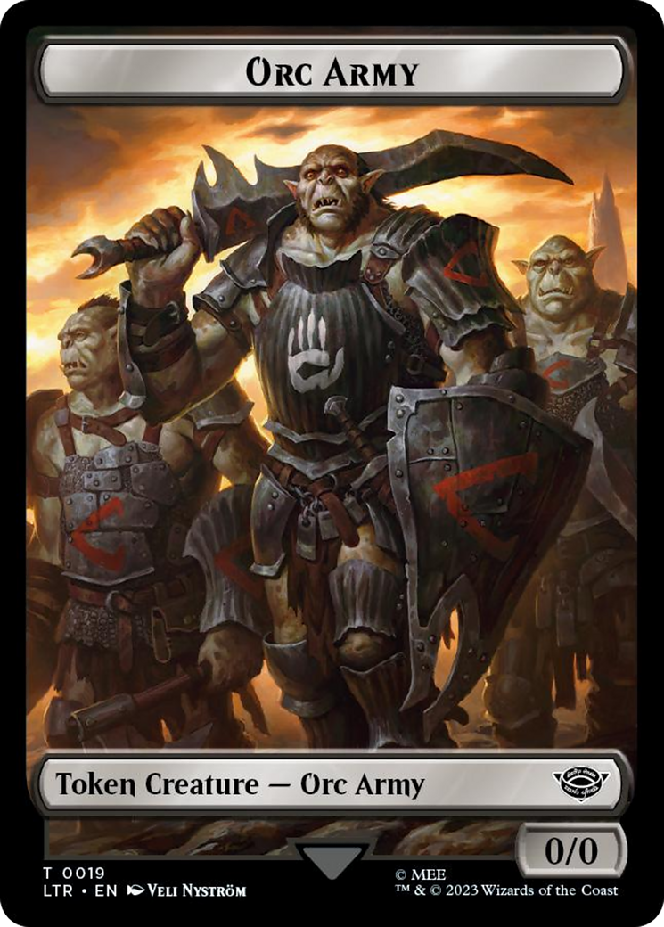 Orc Army (0019) // Food (0024) Double-Sided Token (Surge Foil) [The Lord of the Rings: Tales of Middle-Earth Tokens] | The Time Vault CA