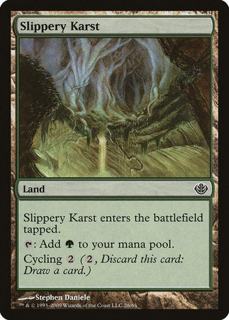 Slippery Karst [Duel Decks: Garruk vs. Liliana] | The Time Vault CA