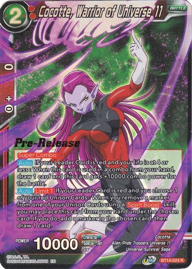 Cocotte, Warrior of Universe 11 (BT14-024) [Cross Spirits Prerelease Promos] | The Time Vault CA