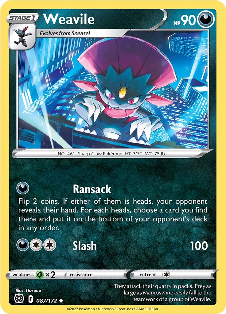 Weavile (087/172) [Sword & Shield: Brilliant Stars] | The Time Vault CA