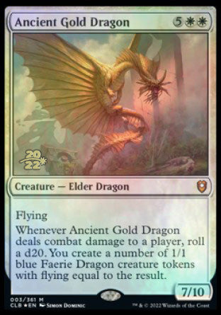 Ancient Gold Dragon [Commander Legends: Battle for Baldur's Gate Prerelease Promos] | The Time Vault CA